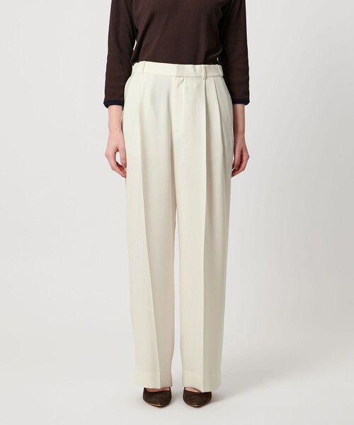 2タック ワイドパンツ WHITE ‐ウォッシャブル‐（スラックス）｜UNITED