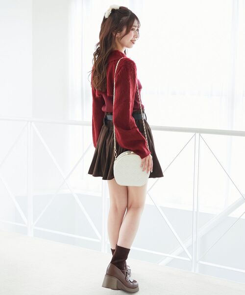 MAJESTIC LEGON（マジェスティックレゴン）の「ベルトセットプリーツミニスカパン（スカート・レディース・ブラック/ブラウン/グレー系その他/グレー系その他4・MEDIUM）」の7枚目の写真