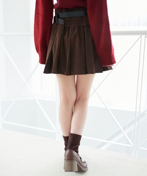 MAJESTIC LEGON（マジェスティックレゴン）の「ベルトセットプリーツミニスカパン（スカート・レディース・ブラック/ブラウン/グレー系その他/グレー系その他4・MEDIUM）」の10枚目の写真