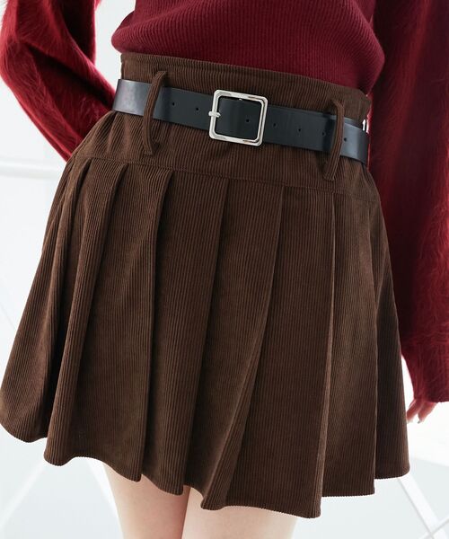 MAJESTIC LEGON（マジェスティックレゴン）の「ベルトセットプリーツミニスカパン（スカート・レディース・ブラック/ブラウン/グレー系その他/グレー系その他4・MEDIUM）」の11枚目の写真