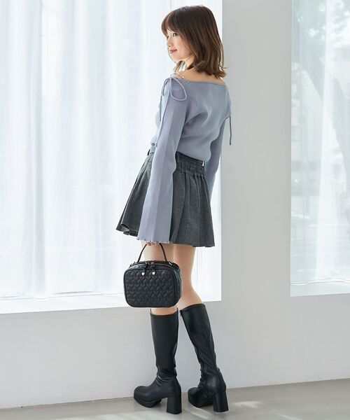 MAJESTIC LEGON（マジェスティックレゴン）の「ベルトセットプリーツミニスカパン（スカート・レディース・ブラック/ブラウン/グレー系その他/グレー系その他4・MEDIUM）」の14枚目の写真