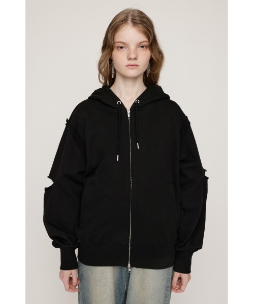 SLY(スライ)の「SLIT ZIP SW PK スリット ジップ スウェット パーカー 秋服 冬服(パーカー・レディース・ブラック/杢グレー/ブラウン・FREE)」の6枚目の写真