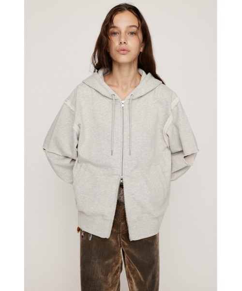 SLY(スライ)の「SLIT ZIP SW PK スリット ジップ スウェット パーカー 秋服 冬服(パーカー・レディース・ブラック/杢グレー/ブラウン・FREE)」の7枚目の写真