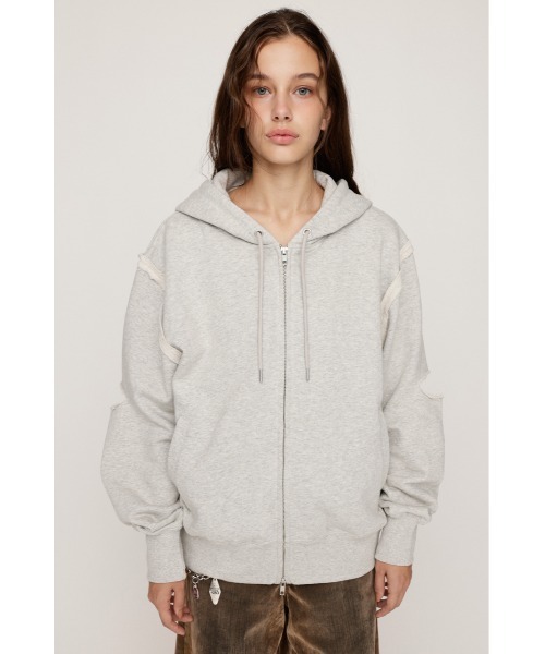 SLY(スライ)の「SLIT ZIP SW PK スリット ジップ スウェット パーカー 秋服 冬服(パーカー・レディース・ブラック/杢グレー/ブラウン・FREE)」の9枚目の写真