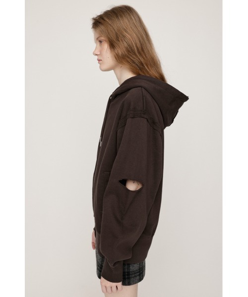 SLY(スライ)の「SLIT ZIP SW PK スリット ジップ スウェット パーカー 秋服 冬服(パーカー・レディース・ブラック/杢グレー/ブラウン・FREE)」の10枚目の写真