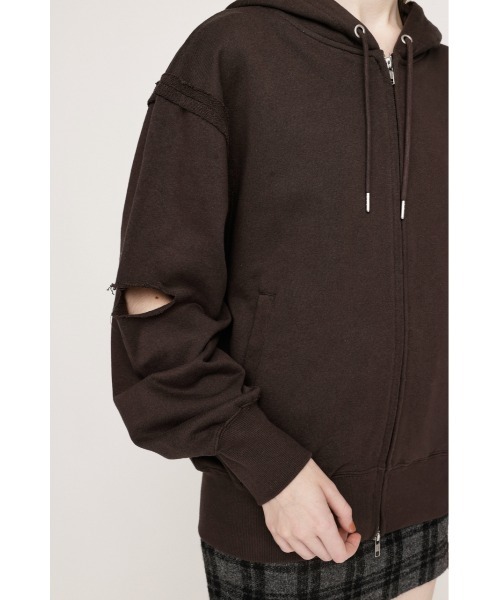 SLY(スライ)の「SLIT ZIP SW PK スリット ジップ スウェット パーカー 秋服 冬服(パーカー・レディース・ブラック/杢グレー/ブラウン・FREE)」の15枚目の写真