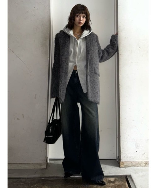 SLY(スライ)の「SLIT ZIP SW PK スリット ジップ スウェット パーカー 秋服 冬服(パーカー・レディース・ブラック/杢グレー/ブラウン・FREE)」の20枚目の写真