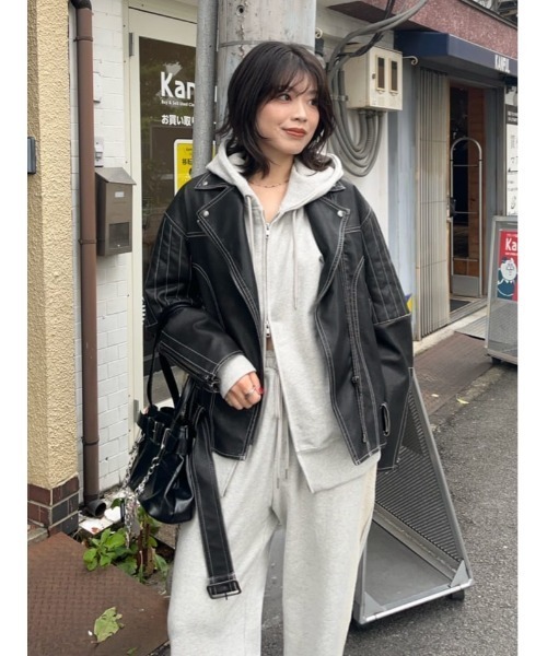 SLY(スライ)の「SLIT ZIP SW PK スリット ジップ スウェット パーカー 秋服 冬服(パーカー・レディース・ブラック/杢グレー/ブラウン・FREE)」の21枚目の写真