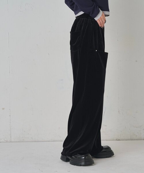 WHO'S WHO gallery（フーズフーギャラリー）の「スラポケベロアパンツ（その他パンツ・レディース・ブラック/ブラウン・SMALL/MEDIUM）」の4枚目の写真