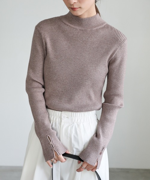 select MOCA（セレクトモカ）の「スリーブスリットプチハイリブニット（ニット/セーター・レディース・アイボリー/ブラック/グレー/ブラウン/ベージュ・FREE）」の22枚目の写真