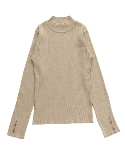 select MOCA（セレクトモカ）の「スリーブスリットプチハイリブニット（ニット/セーター・レディース・アイボリー/ブラック/グレー/ブラウン/ベージュ・FREE）」の11枚目の写真