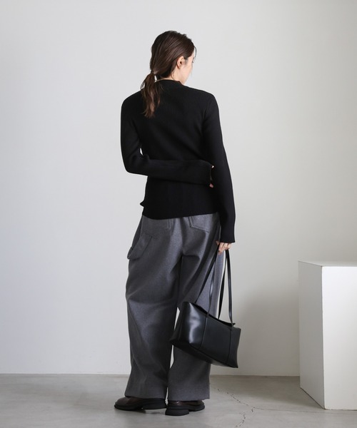 select MOCA（セレクトモカ）の「スリーブスリットプチハイリブニット（ニット/セーター・レディース・アイボリー/ブラック/グレー/ブラウン/ベージュ・FREE）」の7枚目の写真