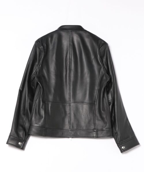 UNION STATION（ユニオンステーション）の「シープナッパシングルライダース（ライダースジャケット・メンズ・カーキ/ブラック/ネイビー・M/L/S/LL）」の4枚目の写真