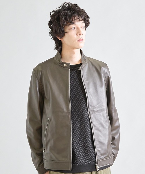 UNION STATION（ユニオンステーション）の「シープナッパシングルライダース（ライダースジャケット・メンズ・カーキ/ブラック/ネイビー・M/L/S/LL）」の20枚目の写真