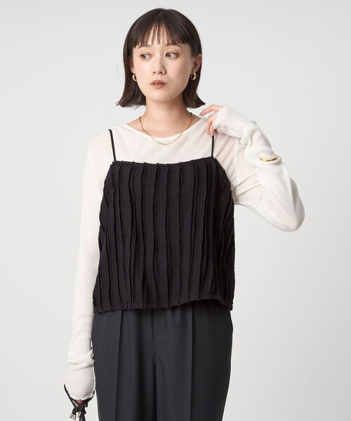 ジャガード ガーゼ キャミソール（キャミソール）｜green label