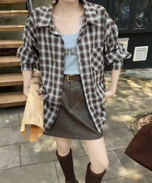 タンクトップ チェックシャツ」に該当するレディースのトップス