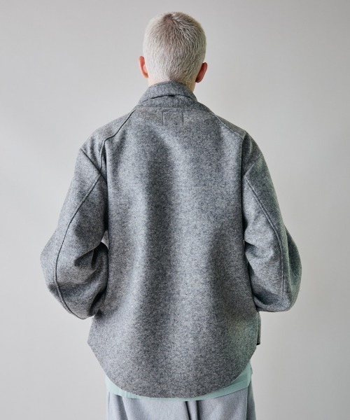rehacer（レアセル）の「rehacer : Wave Melton Jacket / ウエーブ メルトン ジャケット（テーラードジャケット・メンズ・ブラック/グレー・SMALL/LARGE/MEDIUM）」の5枚目の写真