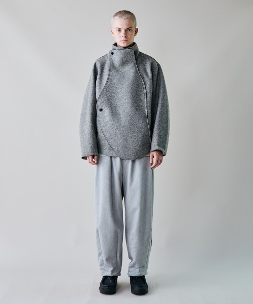 rehacer（レアセル）の「rehacer : Wave Melton Jacket / ウエーブ メルトン ジャケット（テーラードジャケット・メンズ・ブラック/グレー・SMALL/LARGE/MEDIUM）」の6枚目の写真