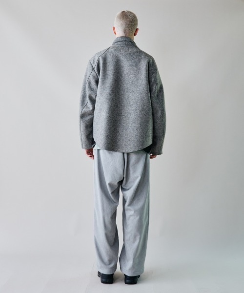 rehacer（レアセル）の「rehacer : Wave Melton Jacket / ウエーブ メルトン ジャケット（テーラードジャケット・メンズ・ブラック/グレー・SMALL/LARGE/MEDIUM）」の10枚目の写真