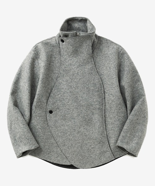 rehacer（レアセル）の「rehacer : Wave Melton Jacket / ウエーブ メルトン ジャケット（テーラードジャケット・メンズ・ブラック/グレー・SMALL/LARGE/MEDIUM）」の16枚目の写真
