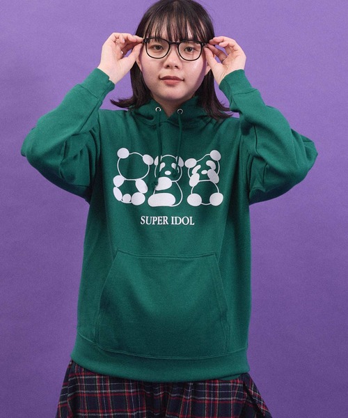 I am I in fact...（アイアムアイインファクト）の「SUPER IDOL HOODIE（パーカー・レディース・グリーン/ダークブラウン・FREE）」の4枚目の写真