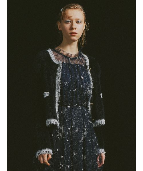 FURFUR（ファーファー）の「【限定カラー】フェザーツイードカーディガン（カーディガン/ボレロ・レディース・ピンク/ブラック/ホワイト・F）」の3枚目の写真