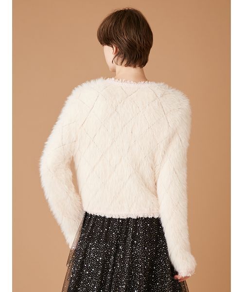 FURFUR（ファーファー）の「【限定カラー】フェザーツイードカーディガン（カーディガン/ボレロ・レディース・ピンク/ブラック/ホワイト・F）」の9枚目の写真