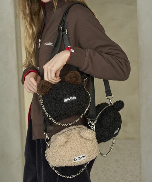 2点　ベイシックス アウトドアプロダクツ　ボア クマ 2WAY チャームバッグ OUTDOOR PRODUCTS/x BASICKS BOA BEAR CHARM BAG｜Daytona Park
