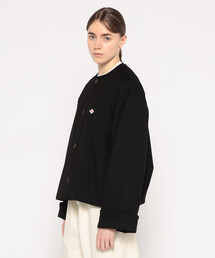 DANTON｜ダントン（レディース）のノーカラージャケット（ブラック