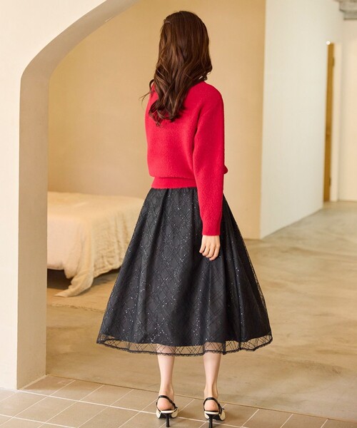 Feroux（フェルゥ）の「きらめきチェックフレア スカート（スカート・レディース・ホワイト系/ブラック系・SMALL/MEDIUM）」の22枚目の写真