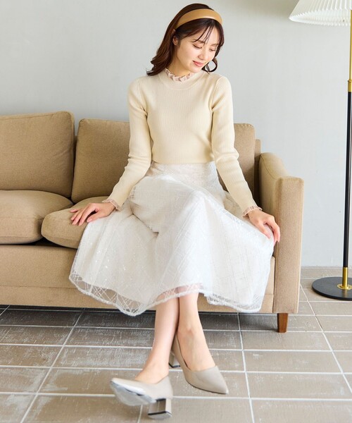 Feroux（フェルゥ）の「きらめきチェックフレア スカート（スカート・レディース・ホワイト系/ブラック系・SMALL/MEDIUM）」の11枚目の写真