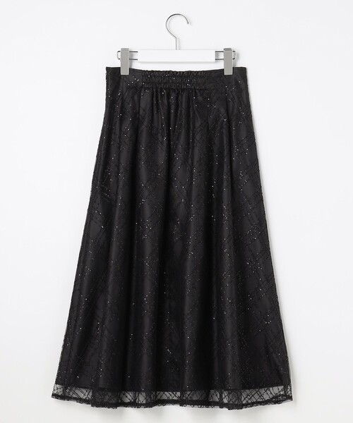 Feroux（フェルゥ）の「きらめきチェックフレア スカート（スカート・レディース・ホワイト系/ブラック系・SMALL/MEDIUM）」の5枚目の写真