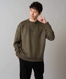 a.v.v（アーヴェヴェ）の「【イージーケア/毛玉になりにくい】ツイルエンボスフェイクスエードミニロゴプルオーバー【洗濯機で洗える】（スウェット・メンズ）」