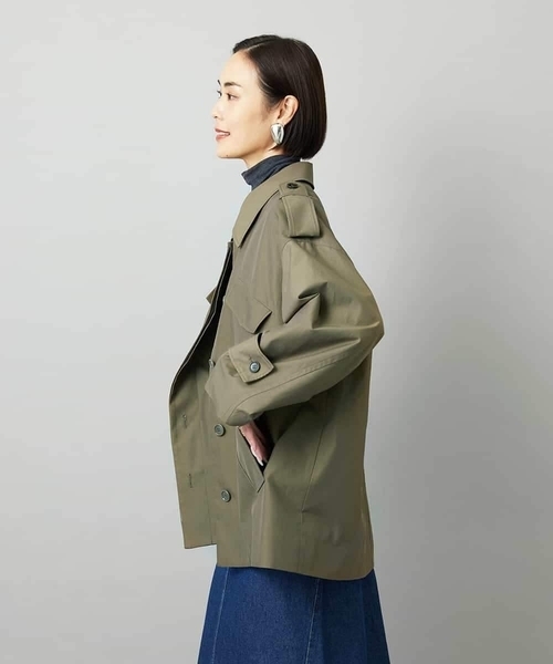 MICHEL KLEIN（ミッシェル・クラン）の「[セットアップ対応]ミリタリーカバーオール（ステンカラーコート・レディース・カーキ・38）」の10枚目の写真