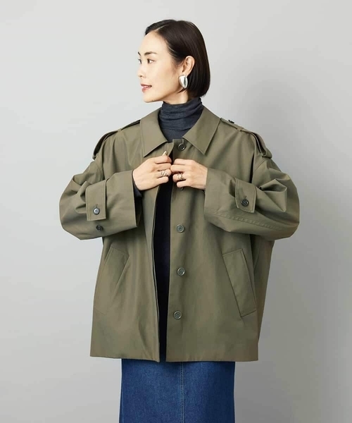 MICHEL KLEIN（ミッシェル・クラン）の「[セットアップ対応]ミリタリーカバーオール（ステンカラーコート・レディース・カーキ・38）」の11枚目の写真