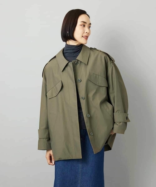 MICHEL KLEIN（ミッシェル・クラン）の「[セットアップ対応]ミリタリーカバーオール（ステンカラーコート・レディース・カーキ・38）」の12枚目の写真