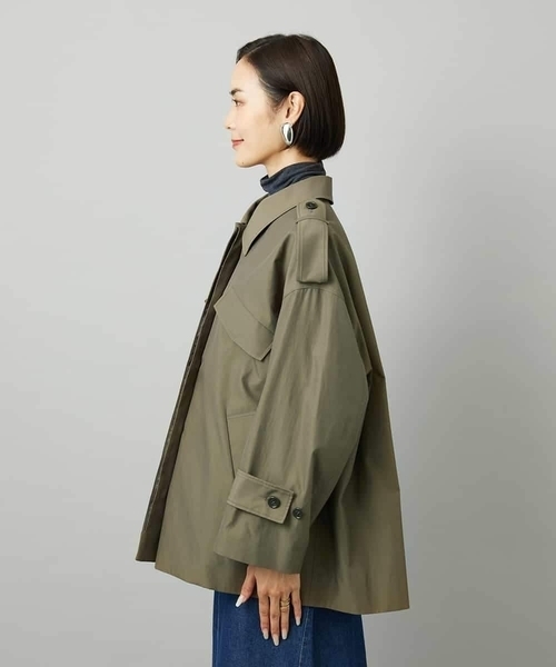 MICHEL KLEIN（ミッシェル・クラン）の「[セットアップ対応]ミリタリーカバーオール（ステンカラーコート・レディース・カーキ・38）」の14枚目の写真