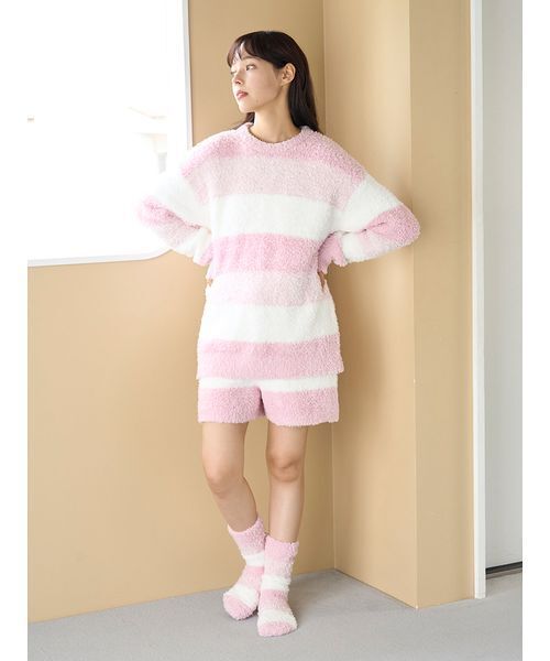 gelato pique（ジェラートピケ）の「ジェラート3ボーダーソックス（その他ルームウェア・レディース・ネイビー/ラベンダー/ピンク・F）」の8枚目の写真