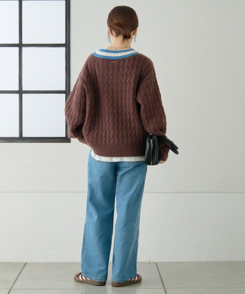 GEVACO（ゲバコ）の「【GEVACO】チルデンニット（ニット/セーター・レディース・ベージュ/ブラウン・ONE SIZE）」の9枚目の写真