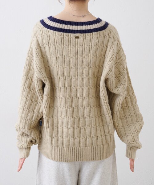 GEVACO（ゲバコ）の「【GEVACO】チルデンニット（ニット/セーター・レディース・ベージュ/ブラウン・ONE SIZE）」の12枚目の写真