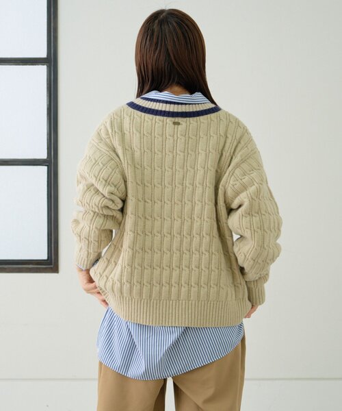 GEVACO（ゲバコ）の「【GEVACO】チルデンニット（ニット/セーター・レディース・ベージュ/ブラウン・ONE SIZE）」の21枚目の写真