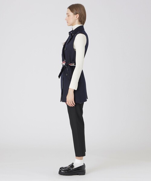 BLUE LABEL CRESTBRIDGE（ブルーレーベルクレストブリッジ）の「クレストブリッジチェックリバーポリウールジレ（ベスト・レディース・グレー系その他/ブルー系その他2/ダークネイビー・38）」の13枚目の写真