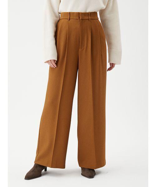 Mila Owen（ミラオーウェン）の「コーデュロイライク2タックワイドパンツ（その他パンツ・レディース・キャメル/レッド/アイボリー・0/1/00）」の8枚目の写真