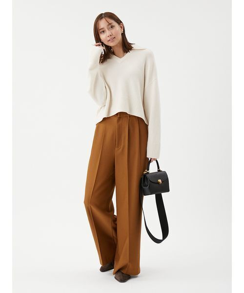 Mila Owen（ミラオーウェン）の「コーデュロイライク2タックワイドパンツ（その他パンツ・レディース・キャメル/レッド/アイボリー・0/1/00）」の18枚目の写真