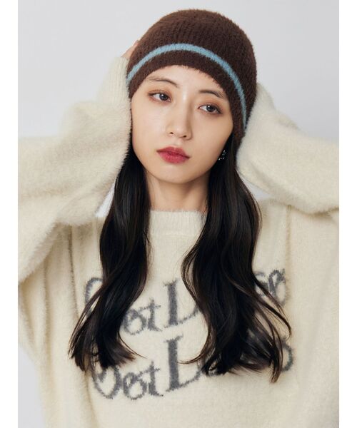 MURUA(ムルーア)の「ミニシャギービーニー(ニットキャップ/ビーニー・レディース・ブラック/ブラウン・FREE)」の1枚目の写真