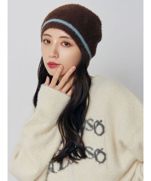 MURUA(ムルーア)の「ミニシャギービーニー(ニットキャップ/ビーニー・レディース・ブラック/ブラウン・FREE)」の16枚目の写真