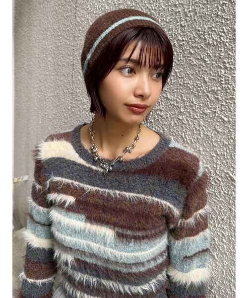 MURUA(ムルーア)の「ミニシャギービーニー(ニットキャップ/ビーニー・レディース・ブラック/ブラウン・FREE)」の6枚目の写真