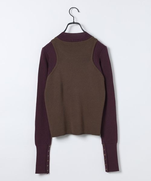 JEANASIS(ジーナシス)の「12Gバイカラーレイヤープルオーバー/617331(ニット/セーター・レディース・パープル系その他/ホワイト系その他/グレー系その他・FREE)」の4枚目の写真