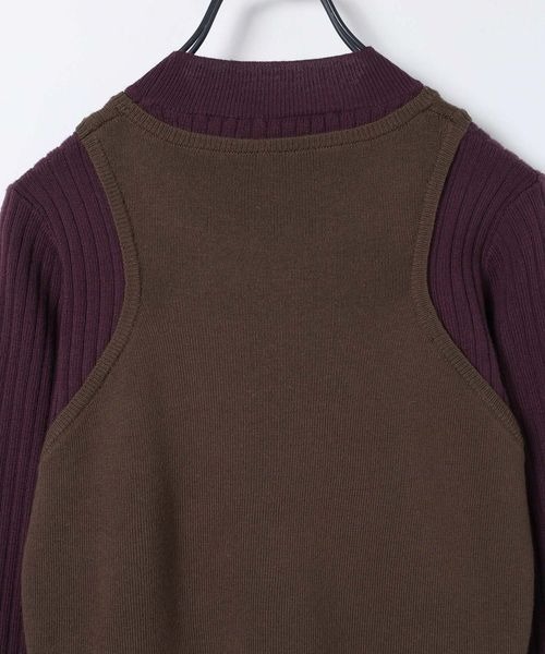 JEANASIS(ジーナシス)の「12Gバイカラーレイヤープルオーバー/617331(ニット/セーター・レディース・パープル系その他/ホワイト系その他/グレー系その他・FREE)」の9枚目の写真