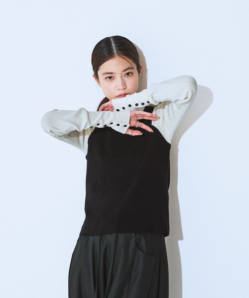 JEANASIS(ジーナシス)の「12Gバイカラーレイヤープルオーバー/617331(ニット/セーター・レディース・パープル系その他/ホワイト系その他/グレー系その他・FREE)」の16枚目の写真